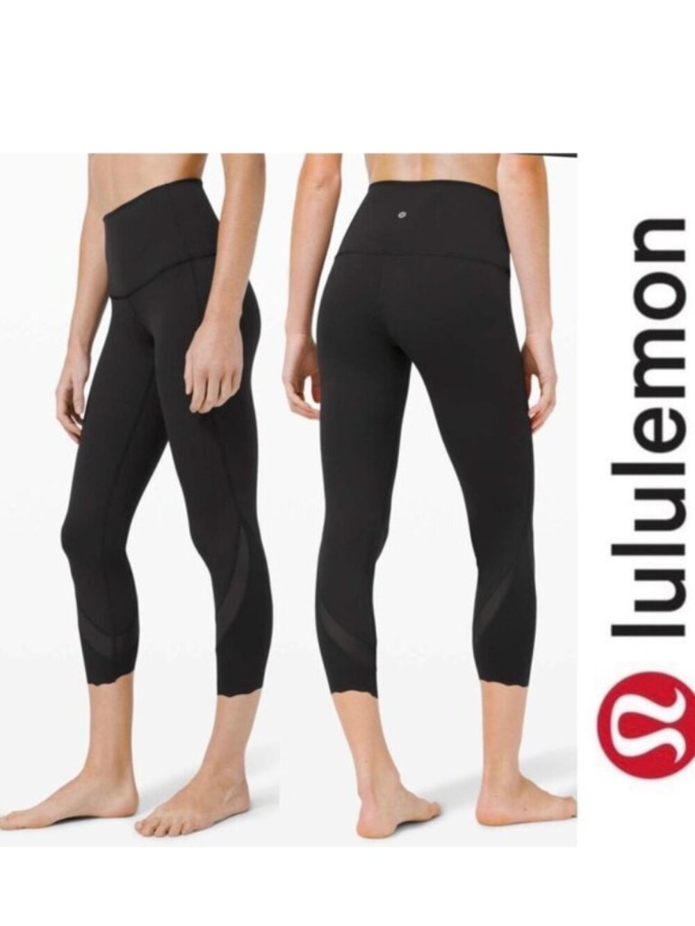 Lululemon | Black Wunder Under Crop High-Rise Leggings | Size 2